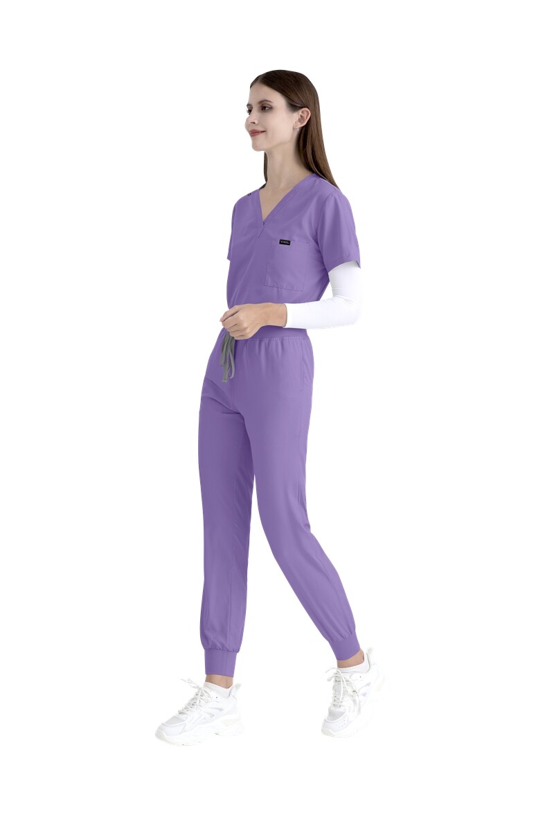 Unisex Stretch Jogger Nurse Uniform Scrub Sets Women Men V-Neck Top Elastic Pant