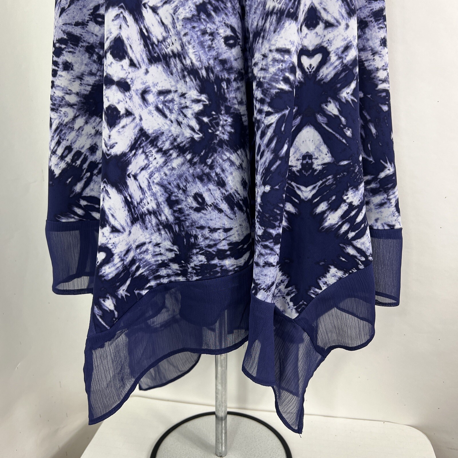 Simply Vera Vera Wang Blouse Women’s XS Sleeveless Hi/Low Purple Tie Dye Chiffon