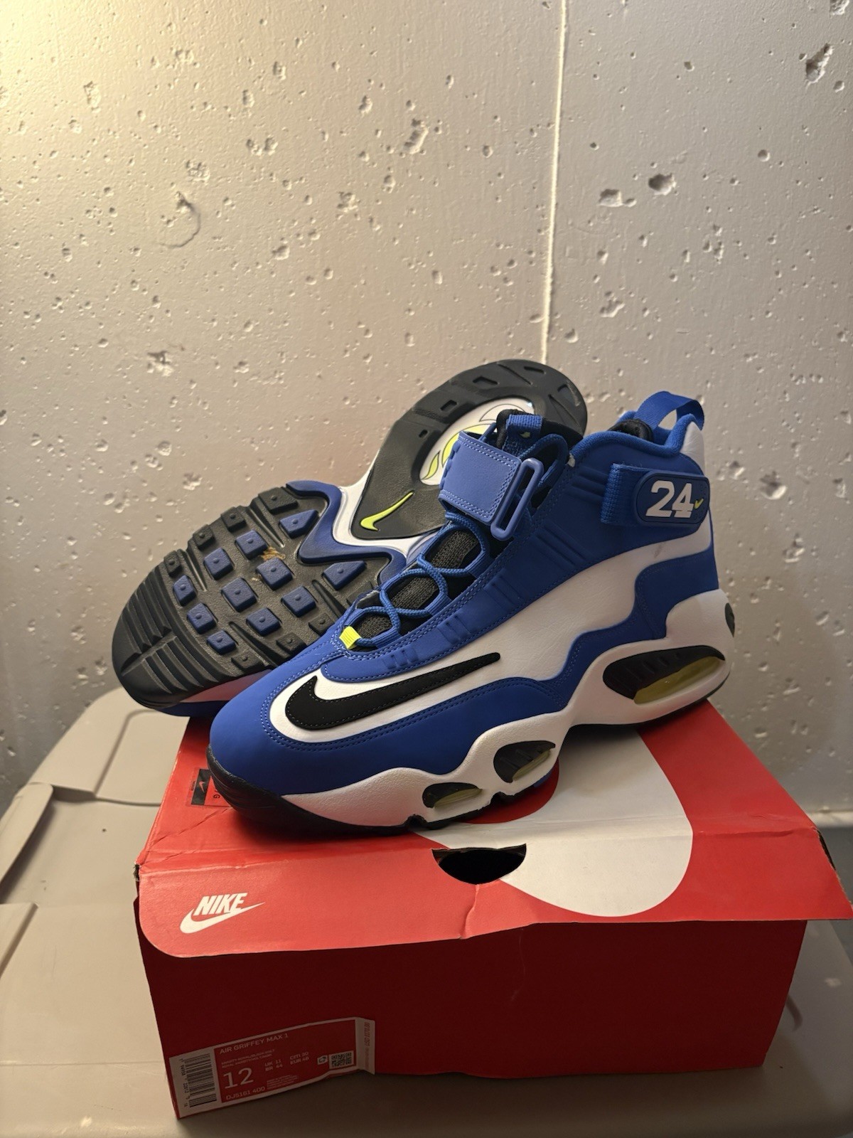Nike Air Griffey Max 1 Varsity Royal Black Volt Leather 2021 DJ5161-400 Men