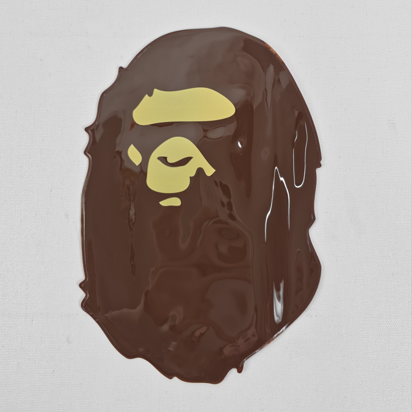 A Bathing Ape PVC Pouch Brown Head Logo Small Zip Bag 5.5″x8.5″ Bape New