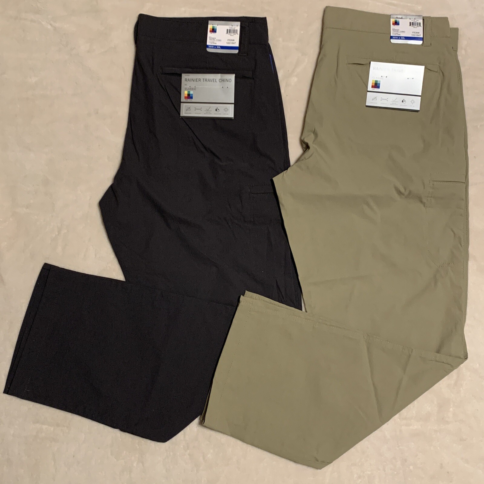 UB Tech Men’s Rainier Lightweight Comfort Travel Chino Pants 40 42 44 x 30 32