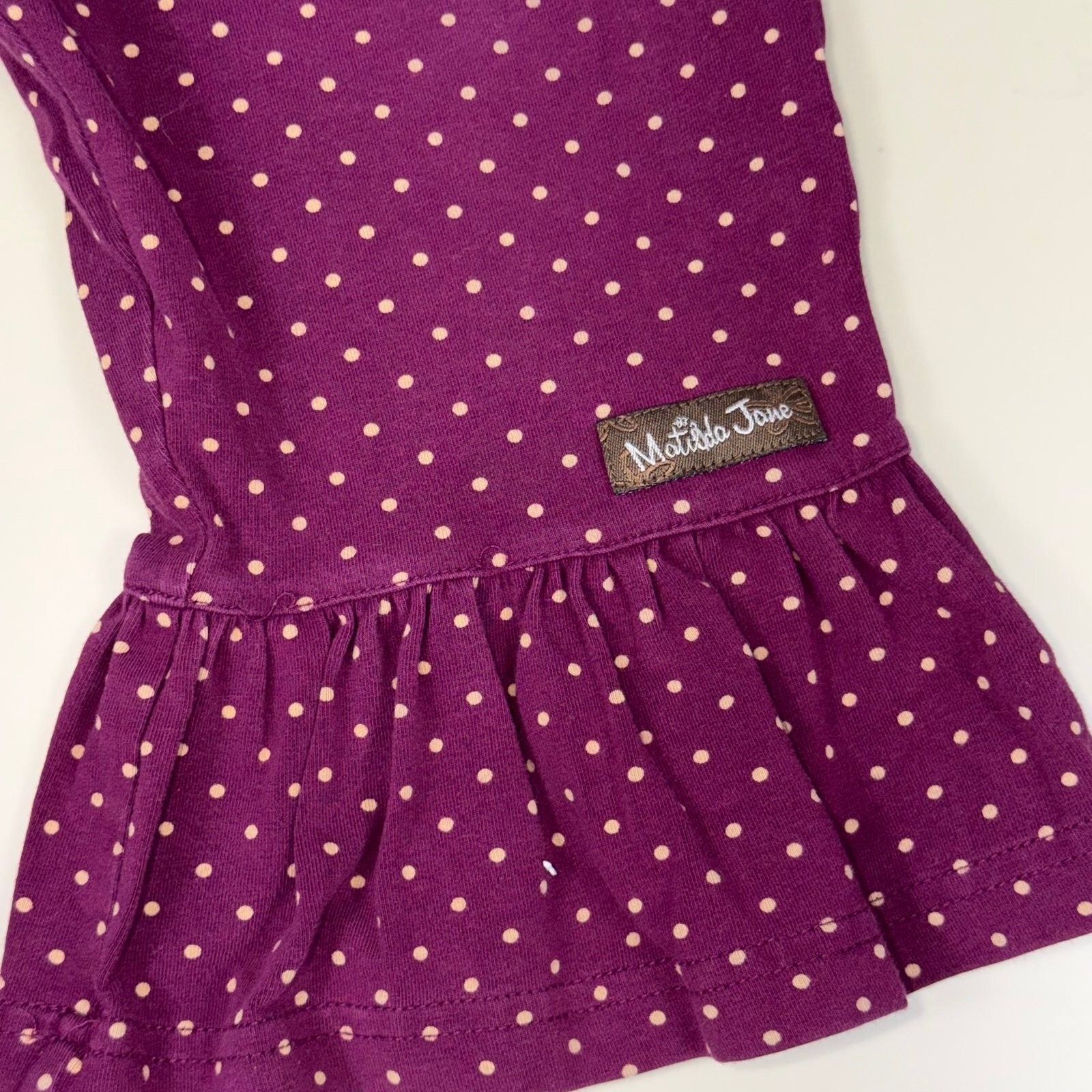 Matilda Jane Purple Polka Dot Ruffle Bell Bottom Pants Girls Size 18 Months