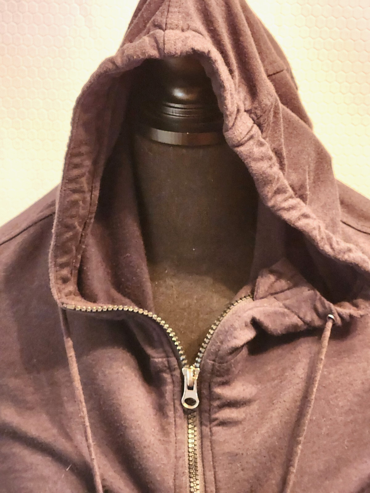 Womans Mode de Vie Long Charcoal Hooded Sweatshirt 2 Way Zip Up sz 8 Thumb Holes