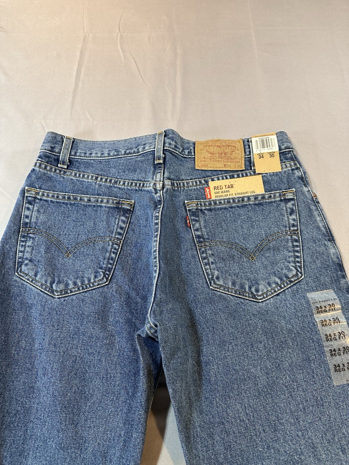 Vintage Levi’s 505 Jeans Red Tab 2000 34×30 Regular Fit Straight Leg Dead Stock