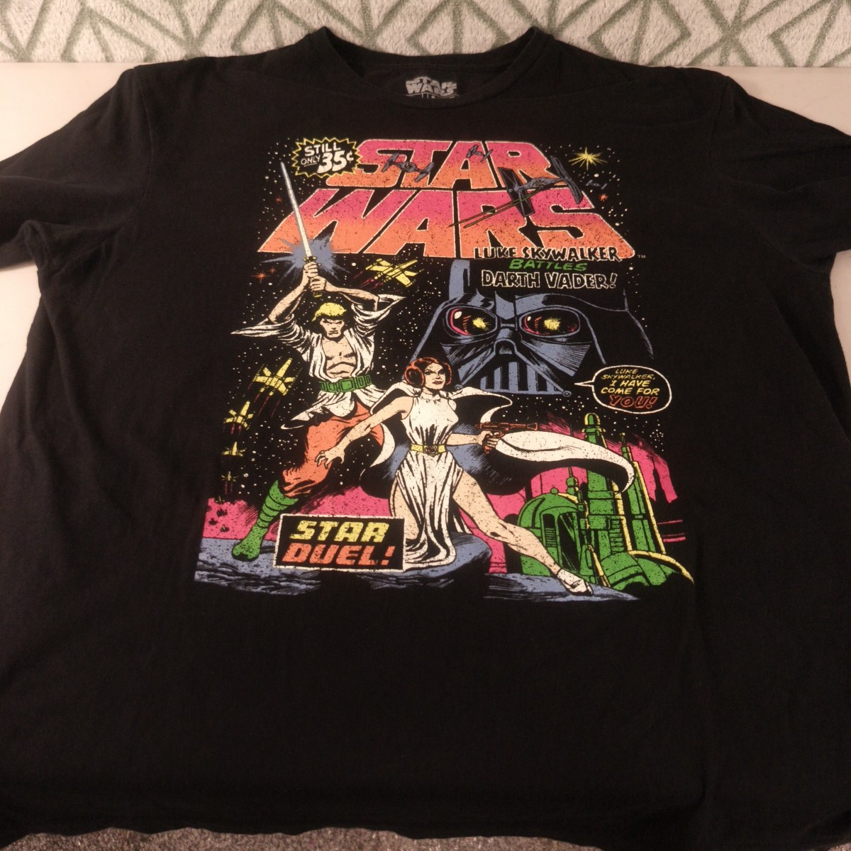 Star Wars Comic Promo TShirt Adult L Black Mad Engine Luke Skywalker Darth Vader