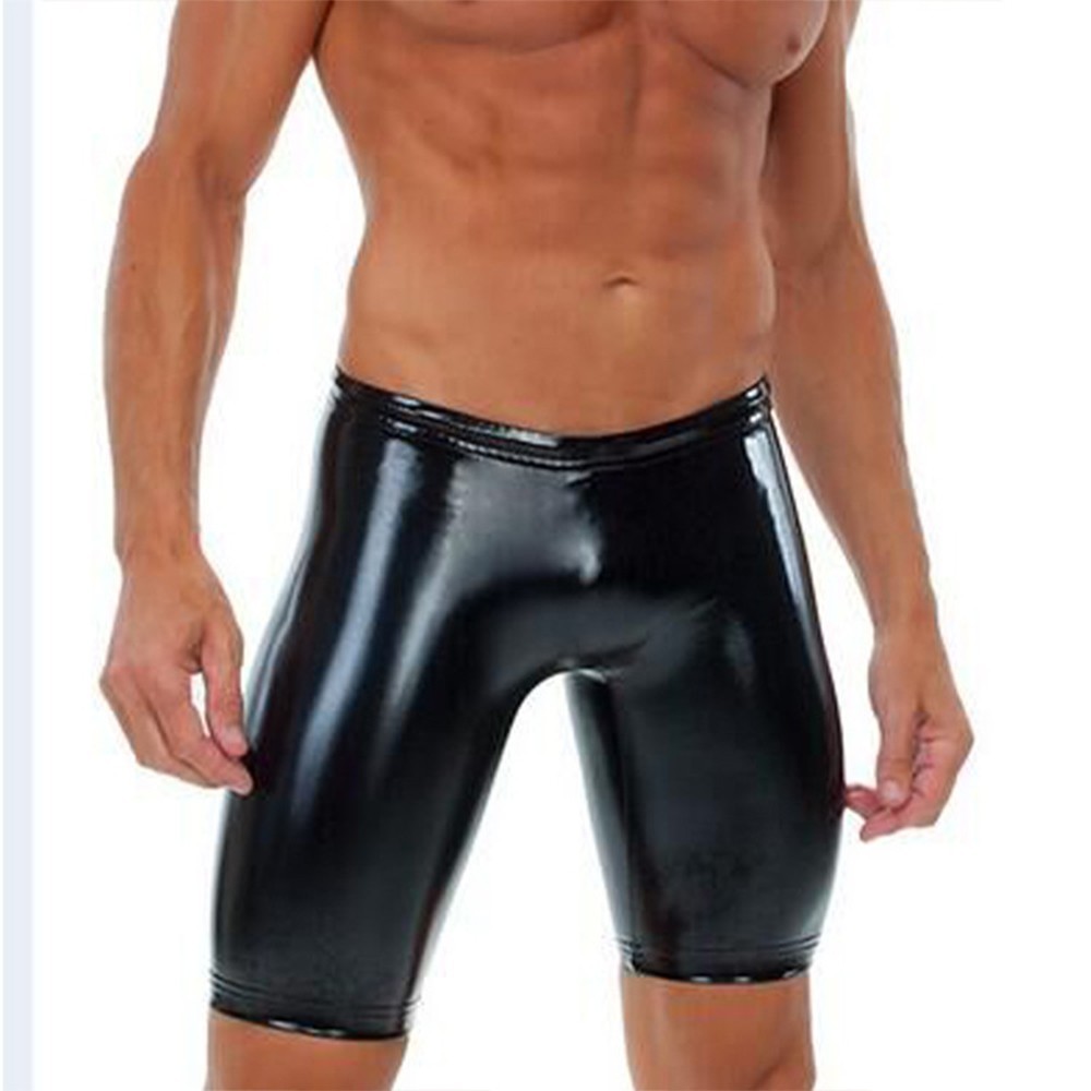 Shorts Underwear Boxer Briefs Shorts PU-Leather Wet Look Artificial PU