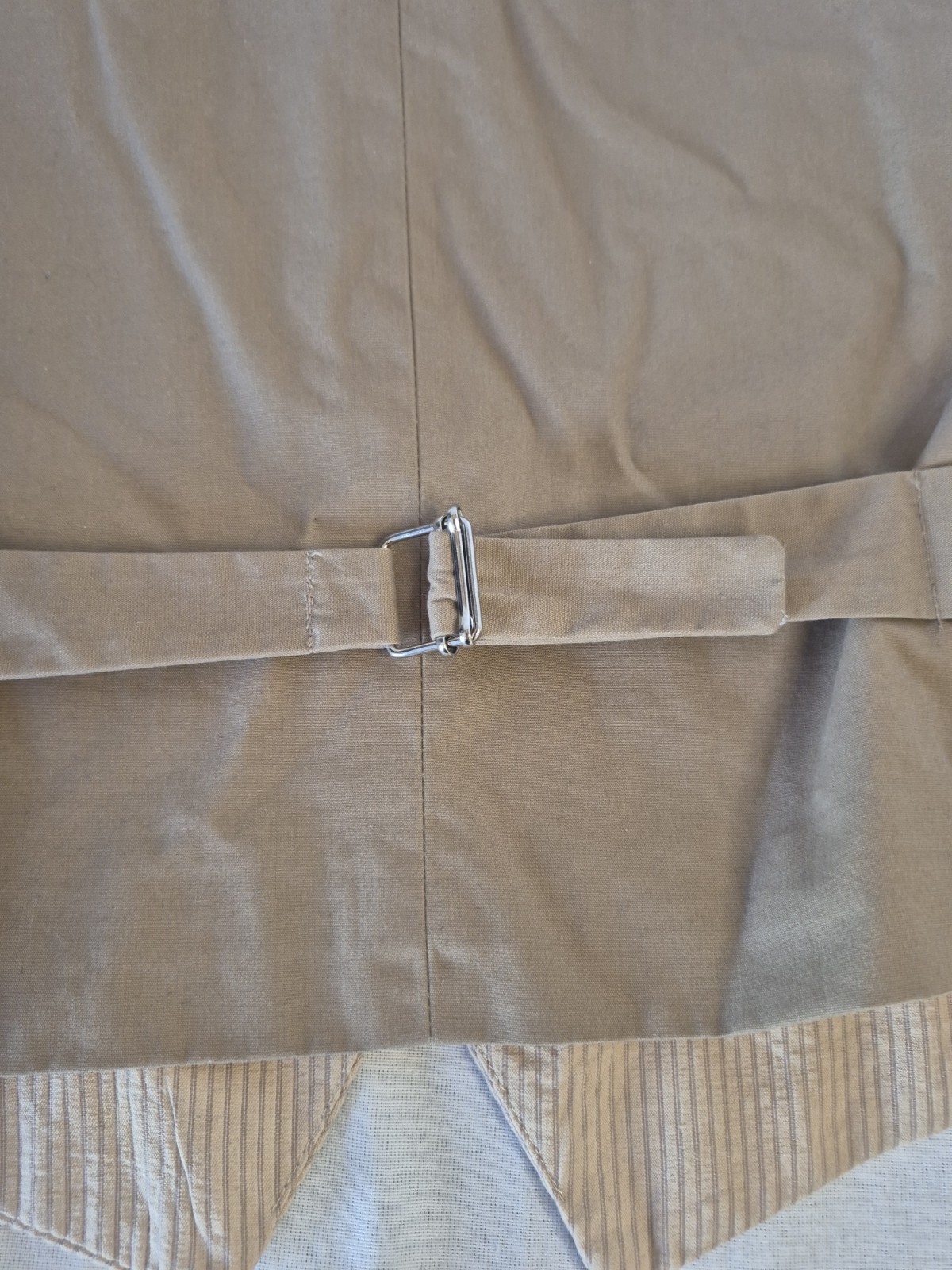 Mens Large Madison Brand Button Front Suit Vest Tan Brown Good 100% Cotton