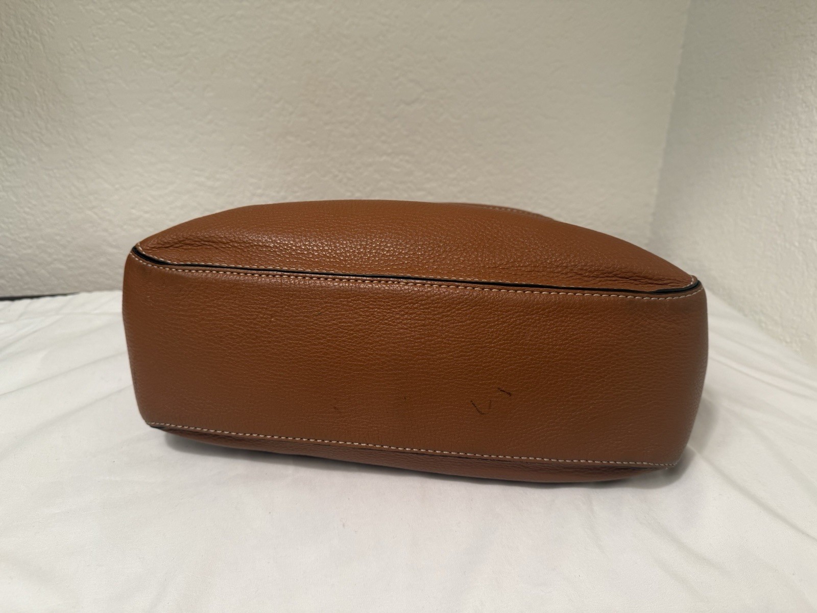 MICHAEL KORS Nolita Large Pebbled Leather Hobo Shoulder Bag Luggage Brown MK Vtg