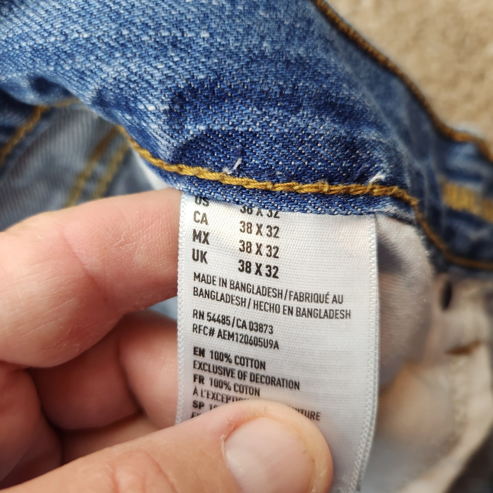 American Eagle Outfitters Mens Original Straight Blue Jeans 38×32 Medium Wash
