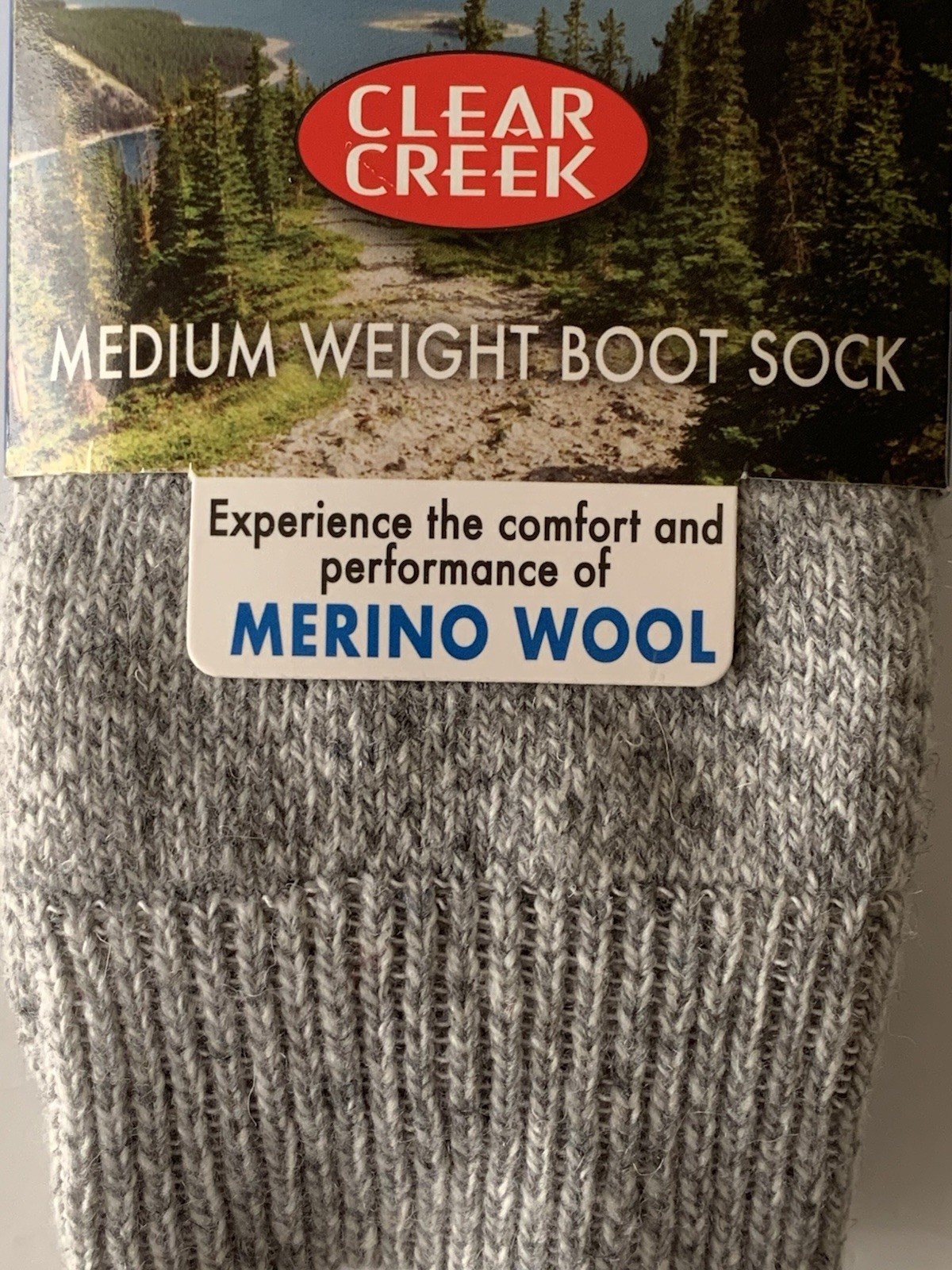Clear Creek Merino Wool Blend Boot Socks Men’s Shoe Size 6-12 NWT Gray