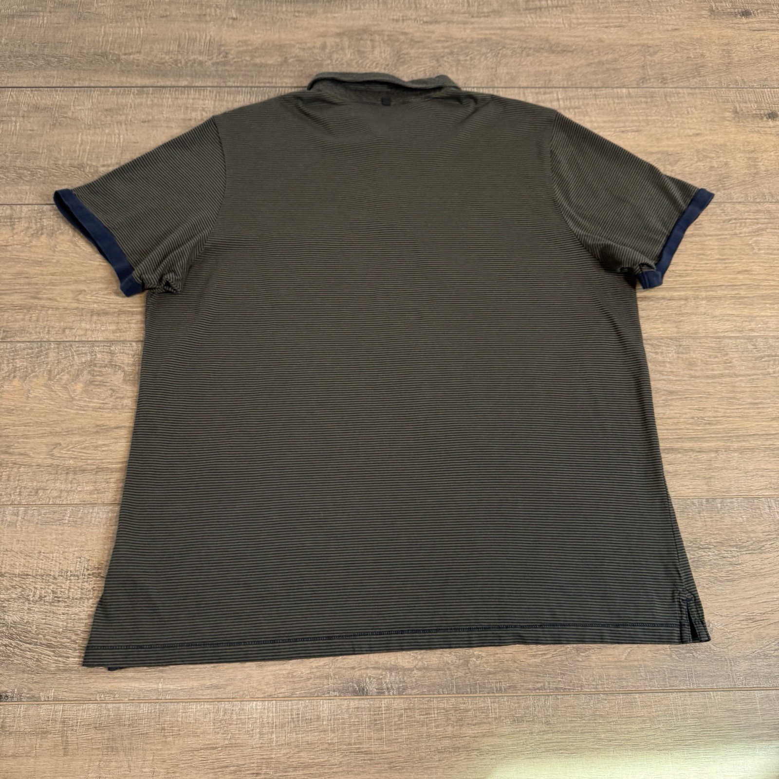 Outerknown Mens Pocket Polo Shirt Size (XL) Organic Cotton Striped Dark Gray B7