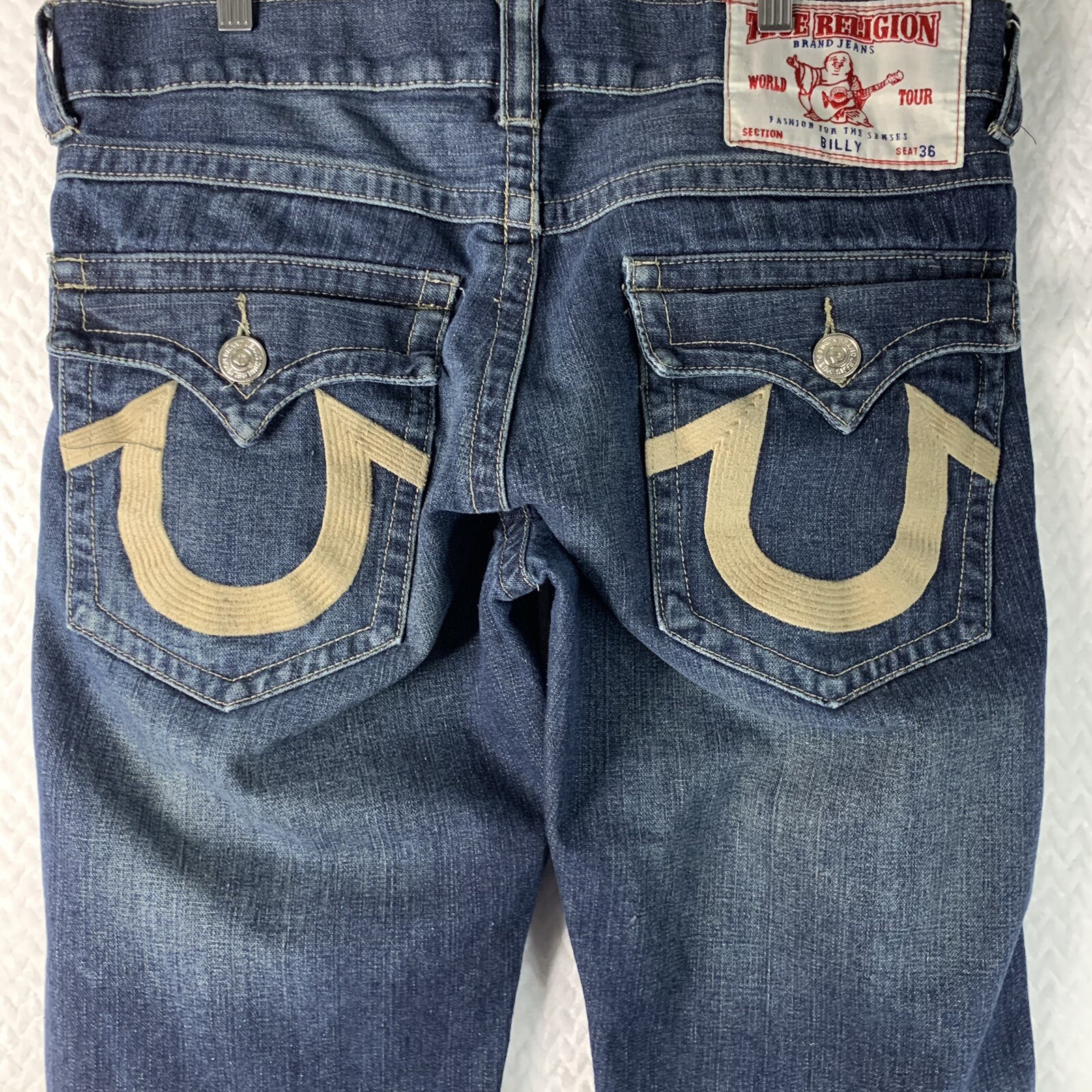 True Religion Jeans Mens Billy Straight Leg Size 36