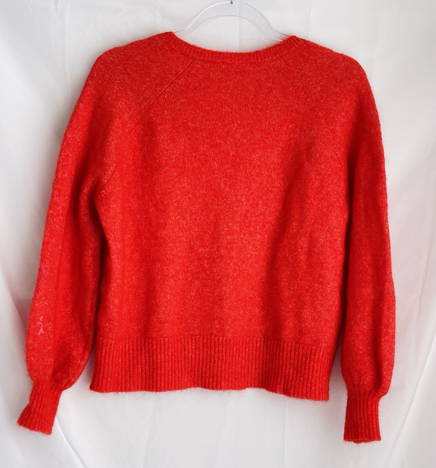 La Maille Sezane Paris Rue SaintFiacre Watermelon Red Mohair Wool Sweater S READ
