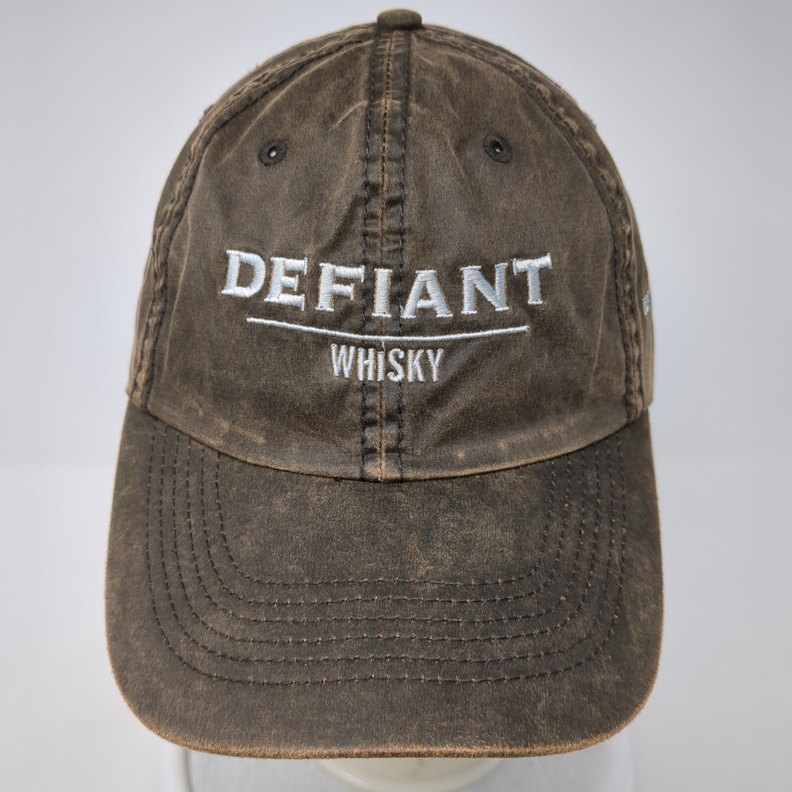 Defiant Whisky Strapback Hat Brown One Size Adjustable Embroidered Imperial