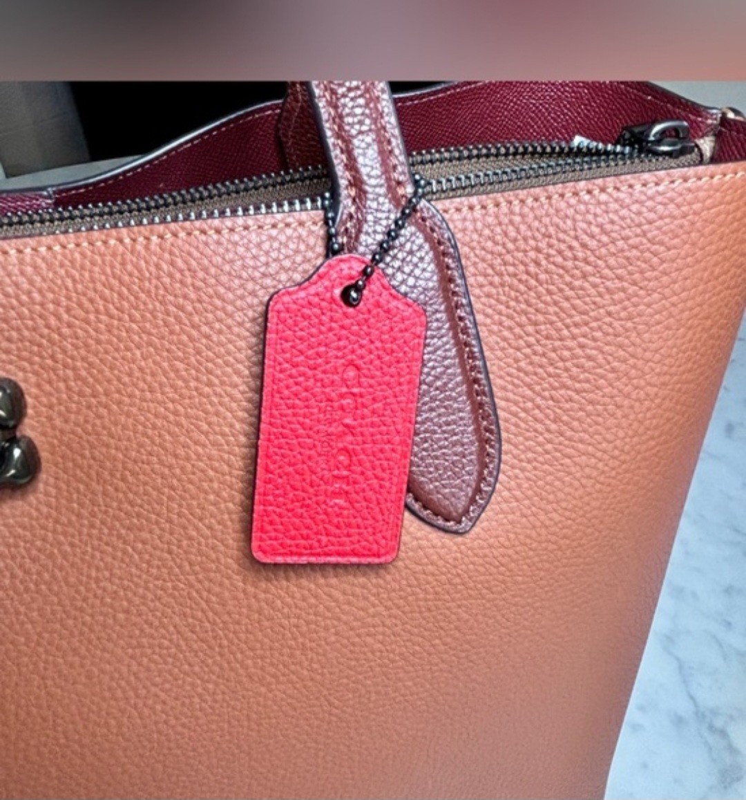 Coach Willow Leather Tote With Upcrafted Tea Rose Appliqués