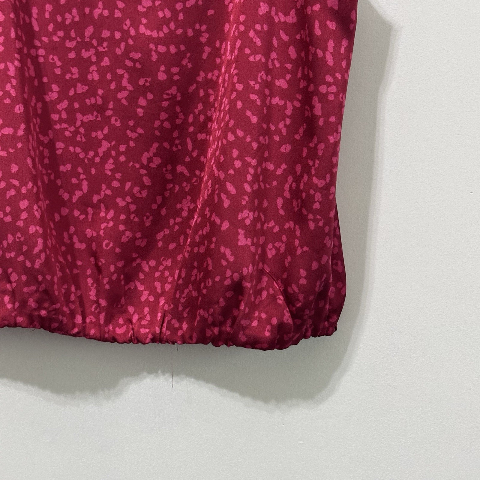 Socialite Cami M Banded Hem Tie Strap Camisole Fuchsia Floral Festival Top NEW