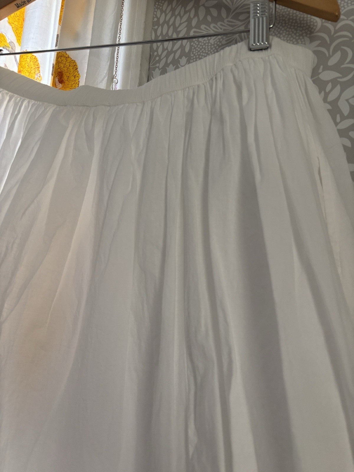 Lucky Brand White Cotton Bubble Hem Maxi Skirt Size Large