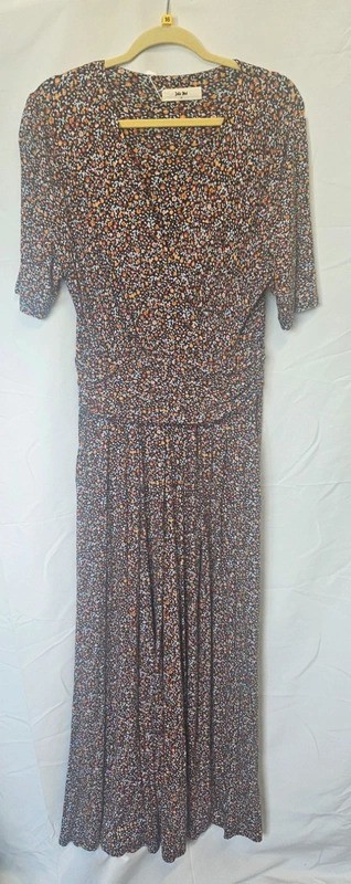 Jolie Moi UK 16 Ditsy Floral Print Maxi, Ruched, Boho Style, Excellent Condition