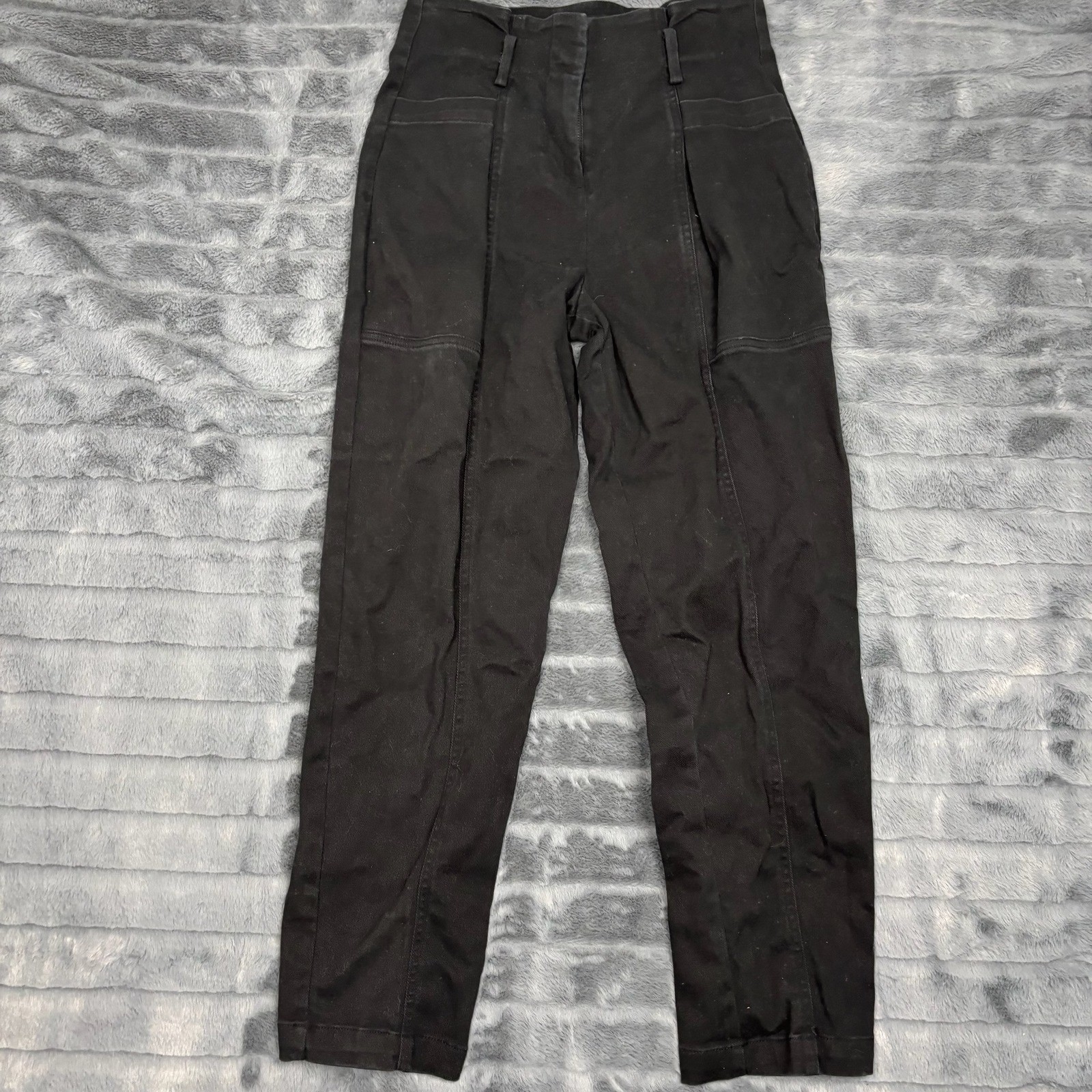 Banana Republic High Rise Tapered Pants Black Cotton Blend Size 0