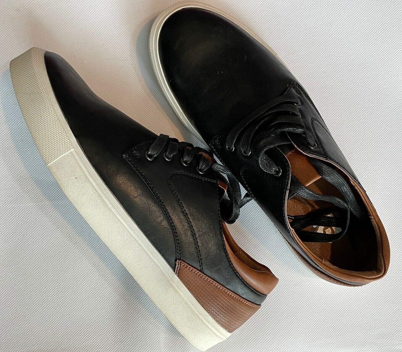 REED LACEUP MEN’S SIZE 10.5 BLACK BROWN SHOES SAWYER MAN MADE MATERIAL NEW