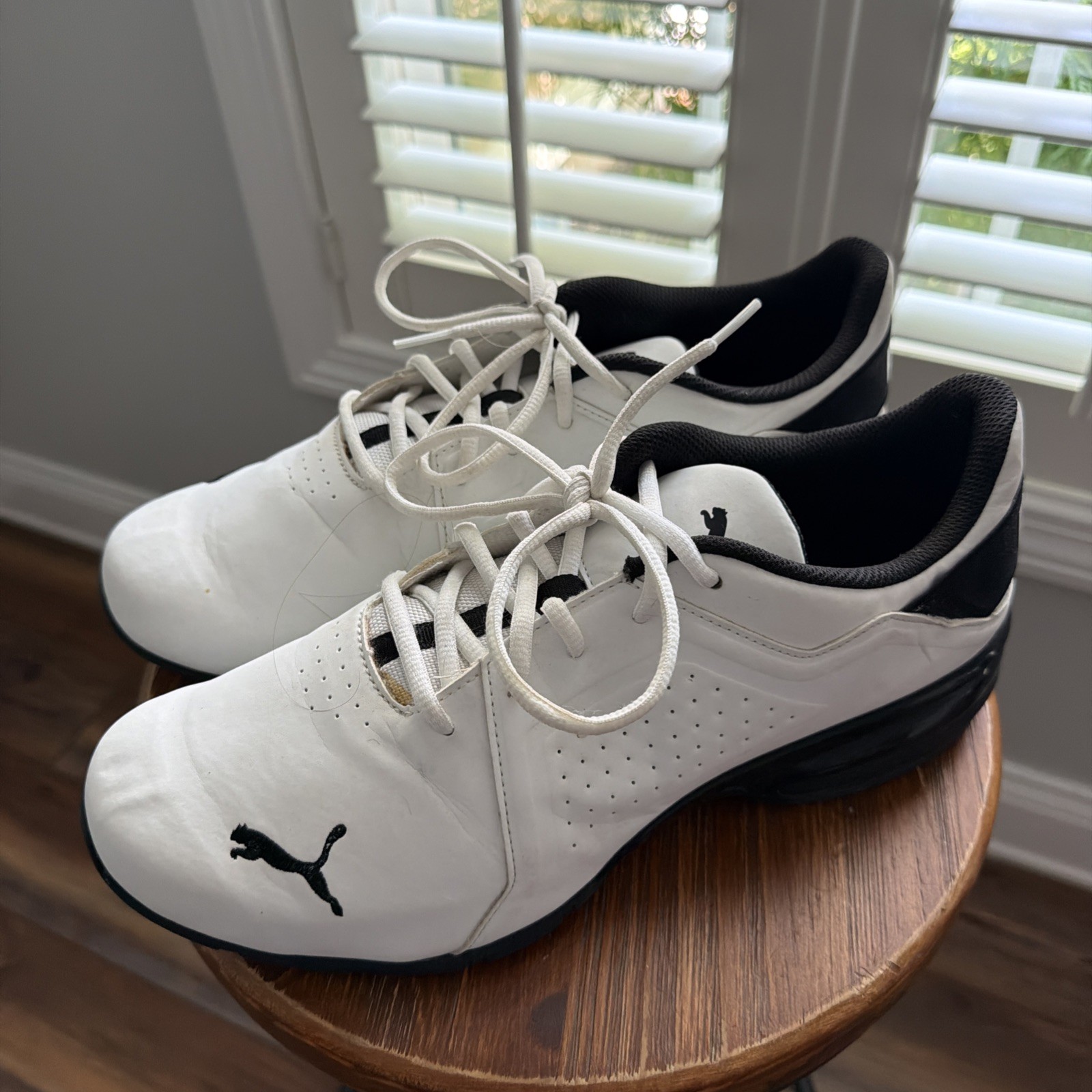 PUMA Men’s Viz Runner Nubuck Cross Training Shoe White/Black – Size 11.5 US