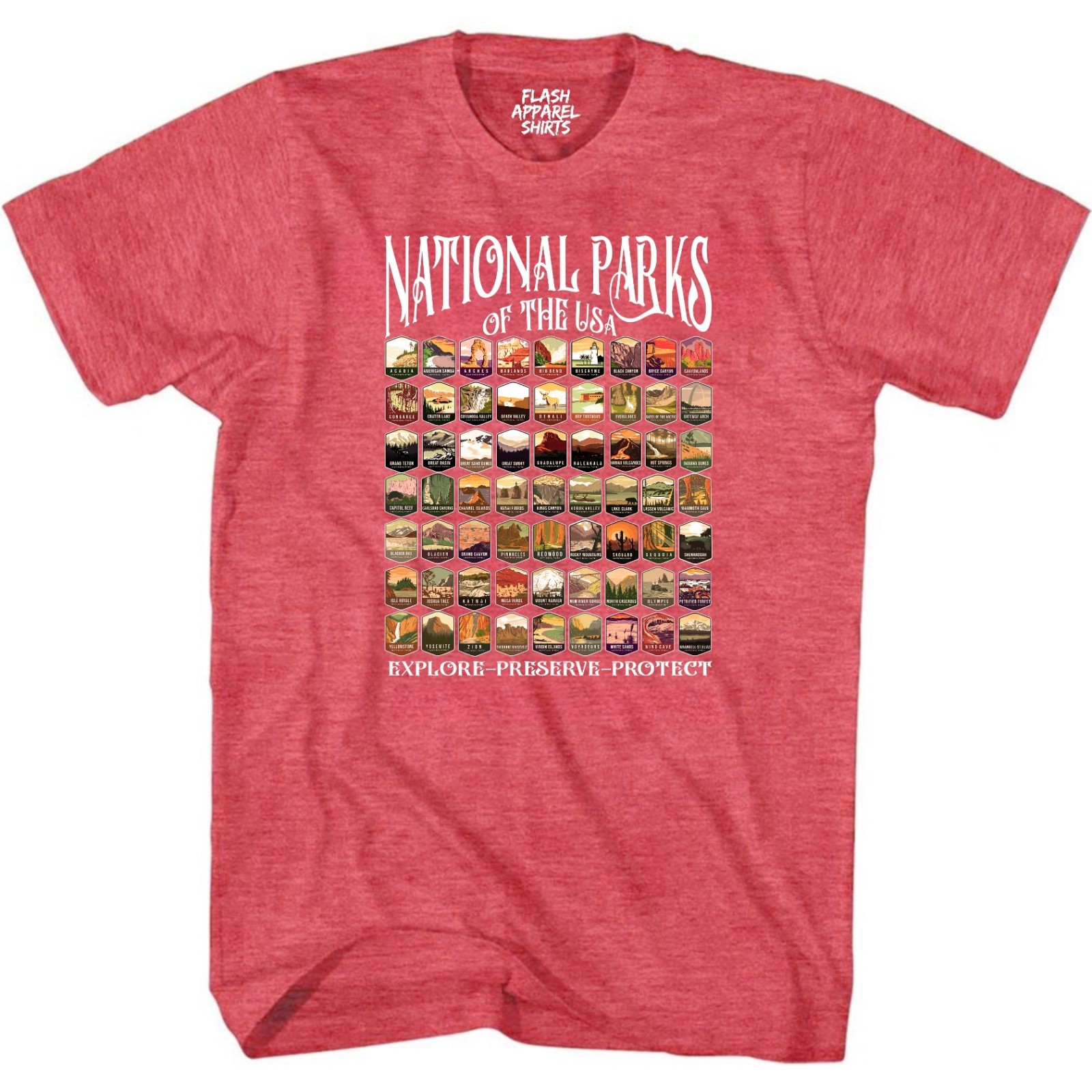 National Parks T Shirt Explore Preserve Protect Park Collection Camping Hiking