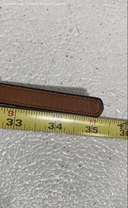 Tory Burch Reverse Logo Belt-Black & Classic Tan-Waist- 26-30″-Sz S