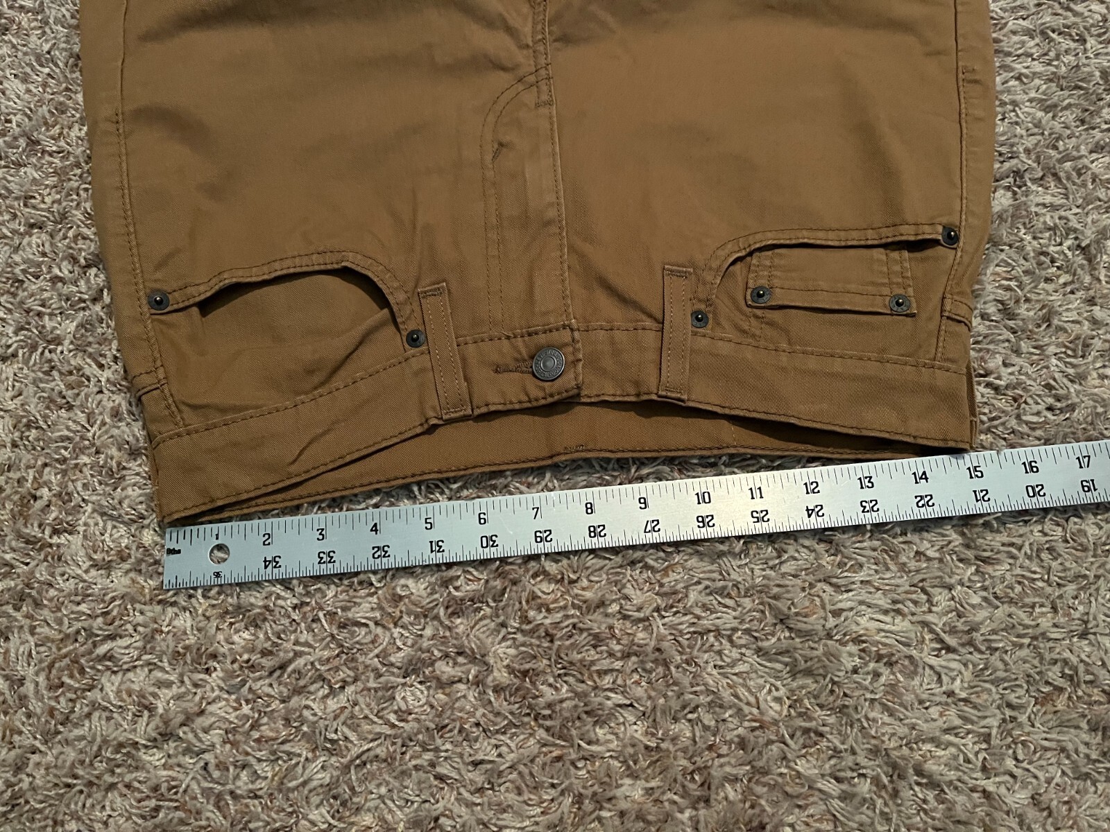 EUC Levi’s 502 PANTS Regular Tapered TAN Mens tag=29×30 (MEASURED 30×28) (9173)