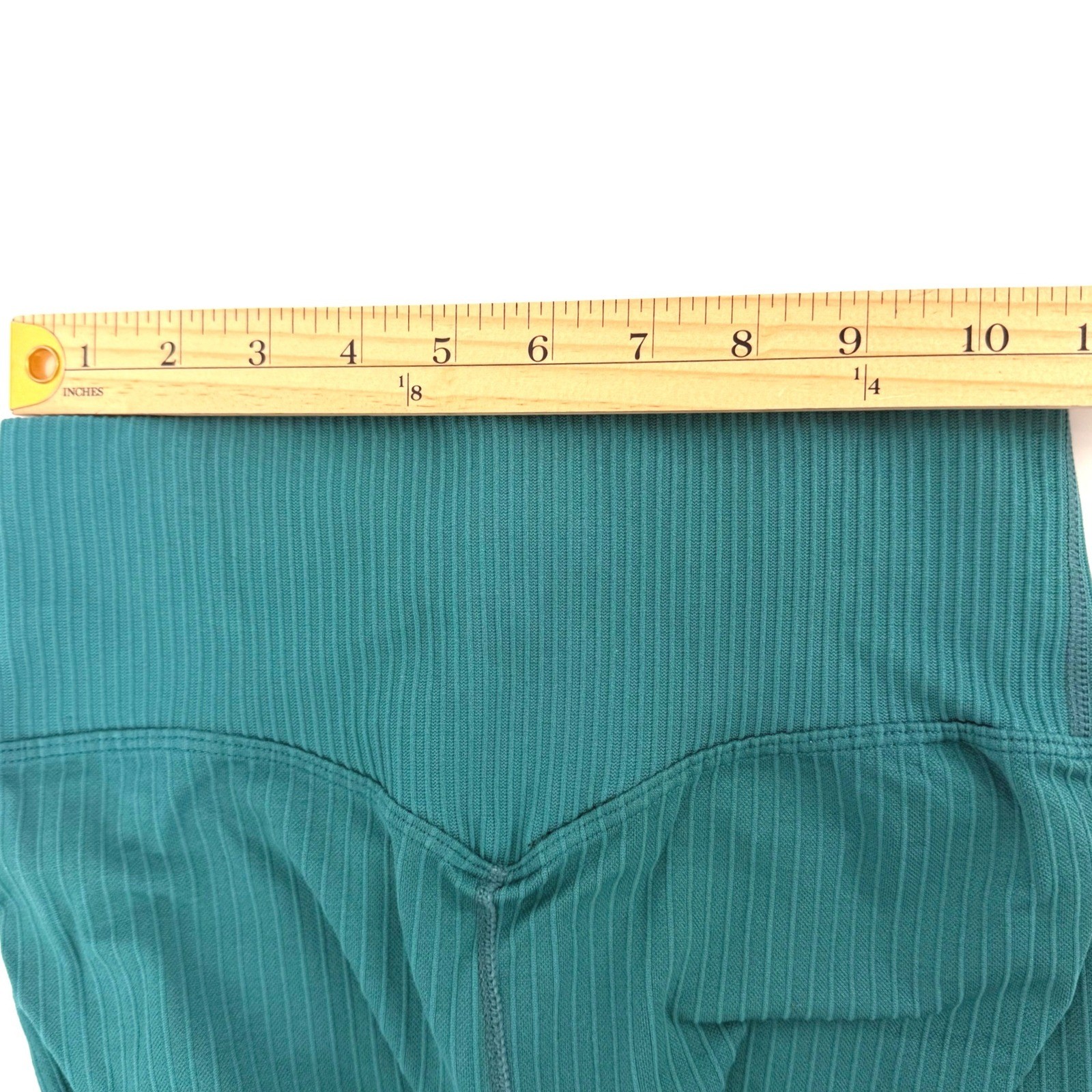 PrettyLittleThing Ribbed Activewear Set Teal Green Sports Bra Leggings Small