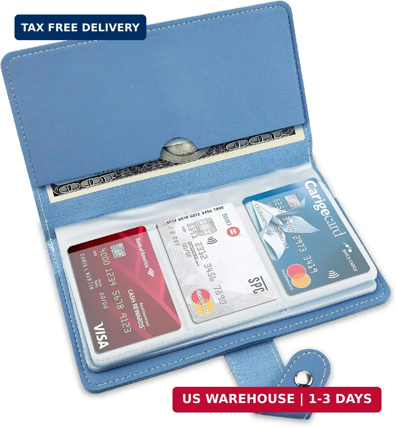 Credit Card Holder, Leather Business Card Organizer with 96 Card Slots, Professi