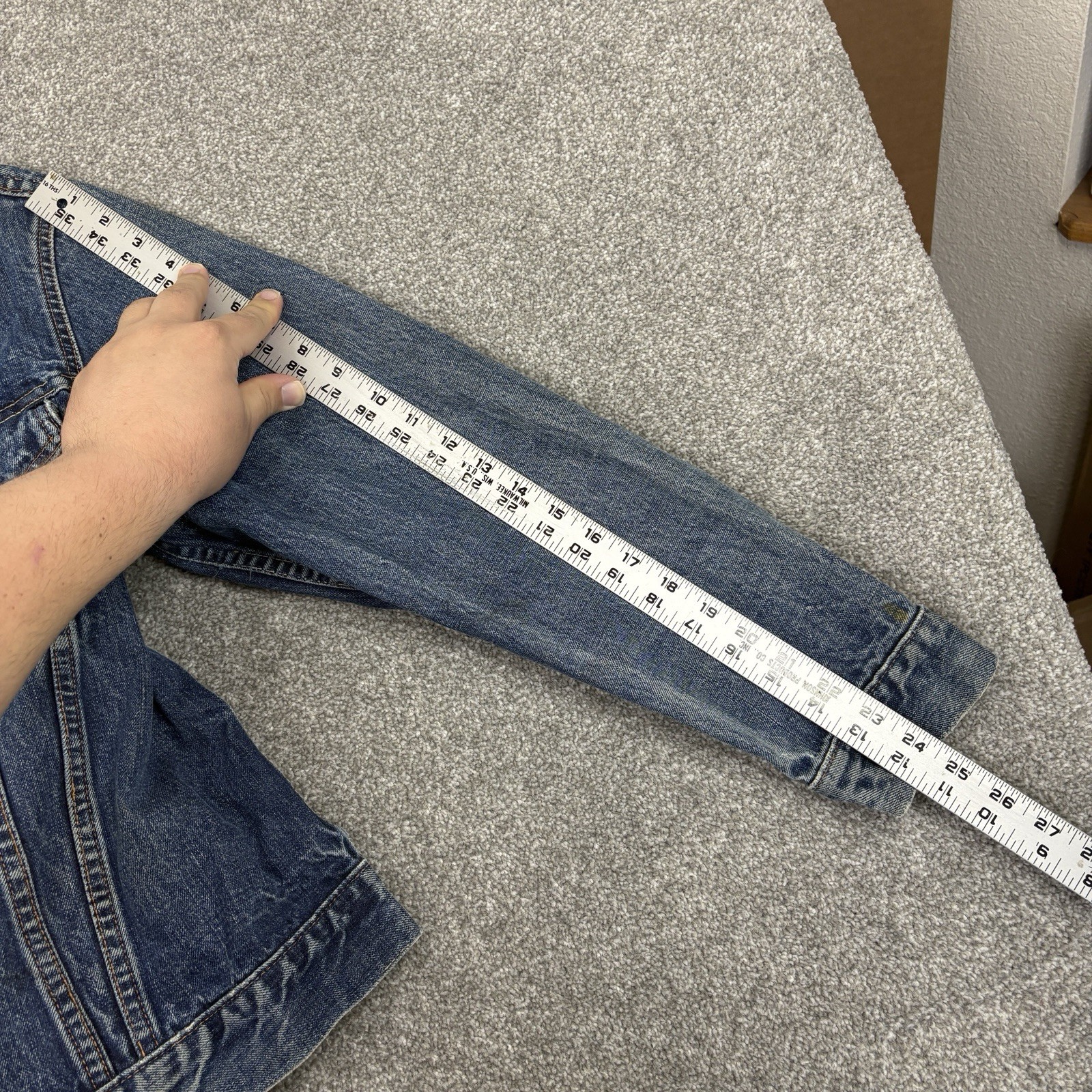 Levi’s 70505 Big E Type 3 Denim Trucker Jacket 42 (20.5×23.5) Vintage Distressed