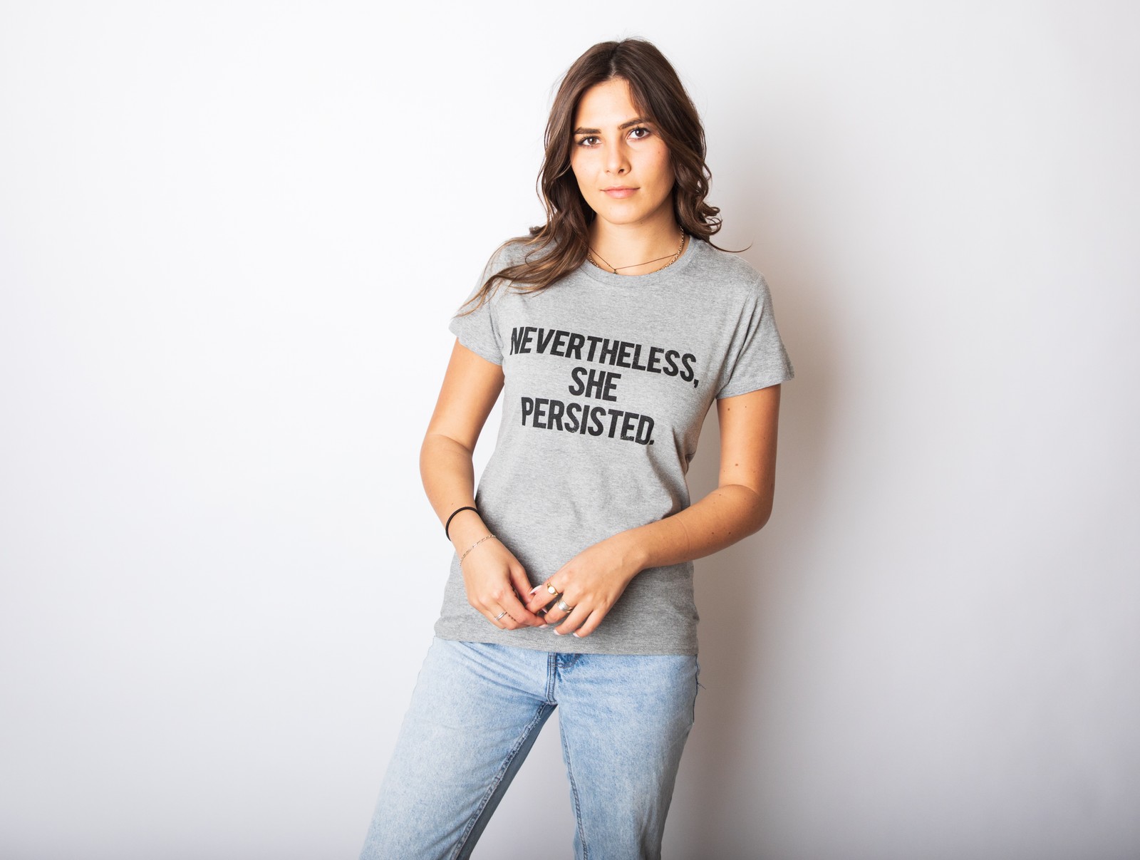 Womens Nevertheless She Persisted Funny Political Adult Sarcastic Humor T shirt