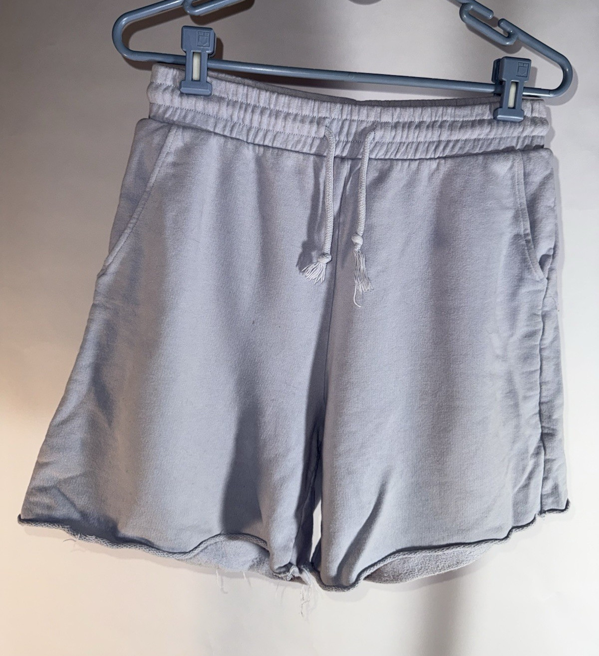 H&M Men’s Purple Fleece Cotton Sweat Shorts M Relaxed Fit Drawstring Pockets