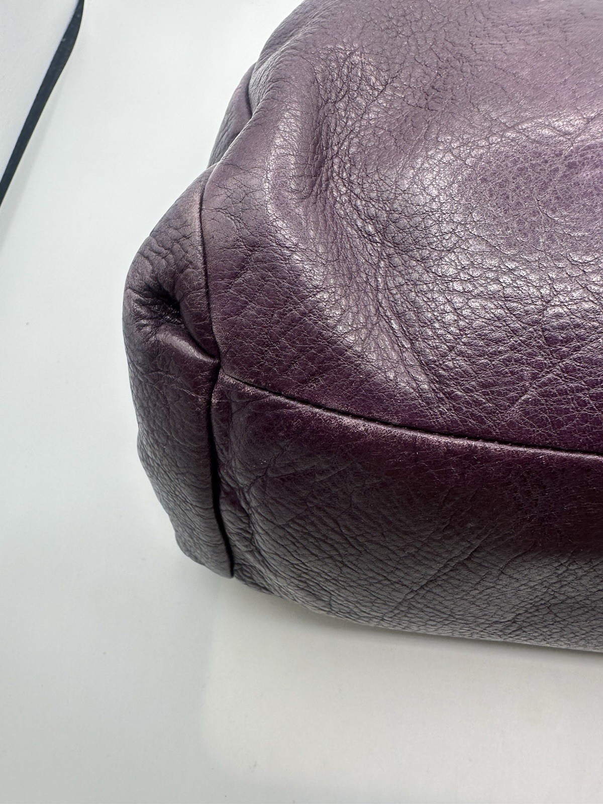 COACH Madison Phoebe 3 Compartment Eggplant Leather Tote Shoulder Handbag 24621