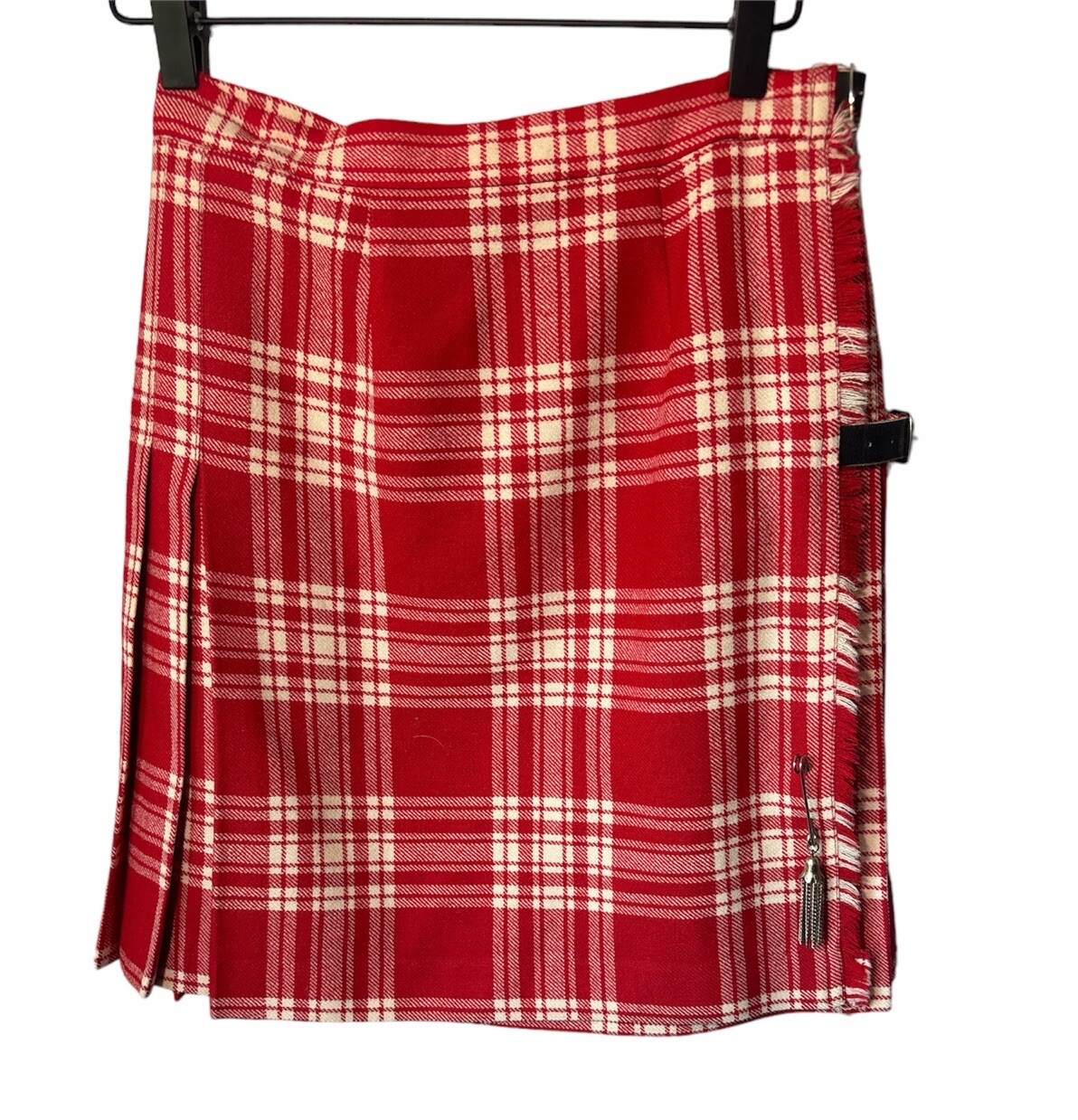 Highlander Handmade Kilt Authentic Woven Tartan 26″ waist (12)Red White Plaid