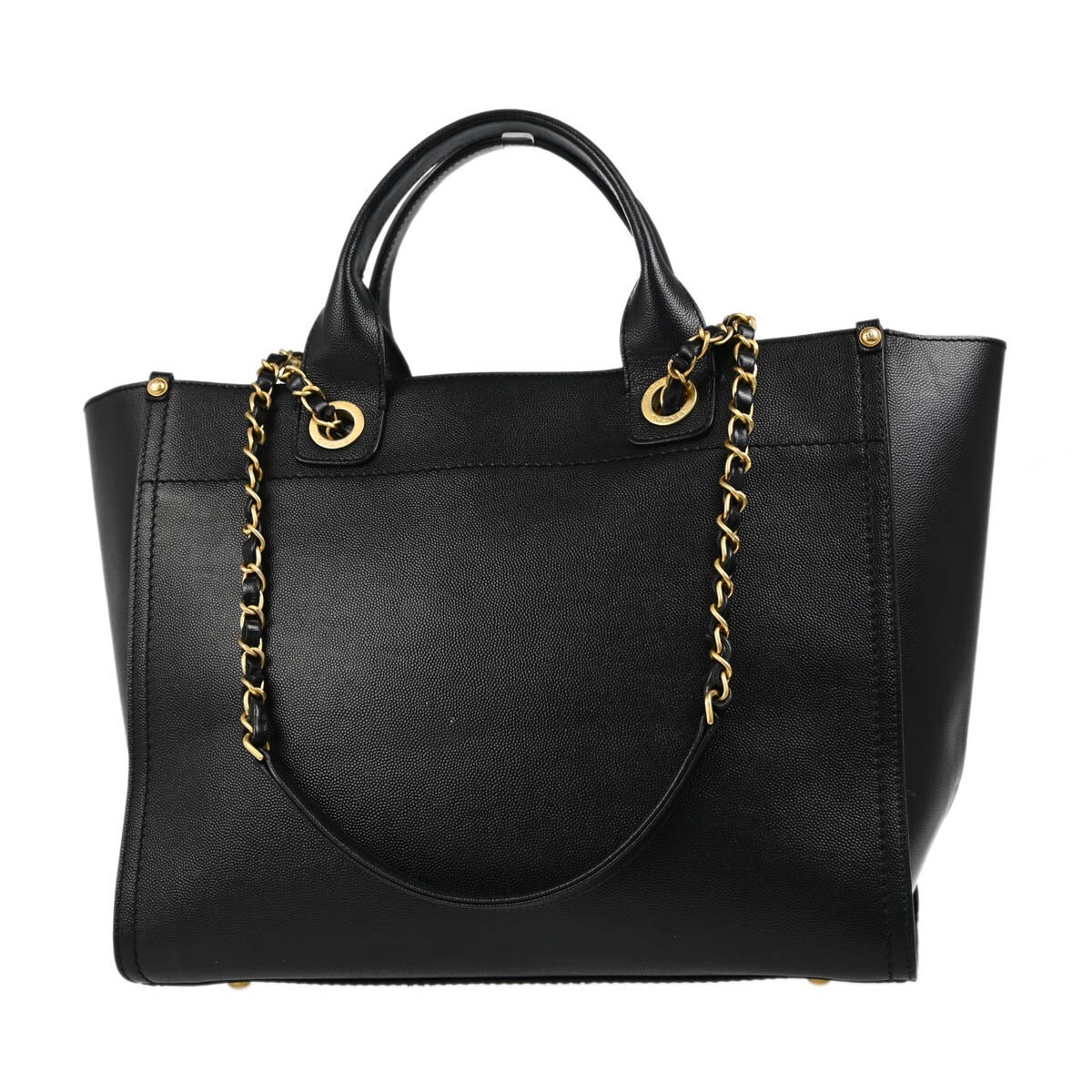 Chanel Black Calfskin Small Deauville 2way Tote Bag 144035