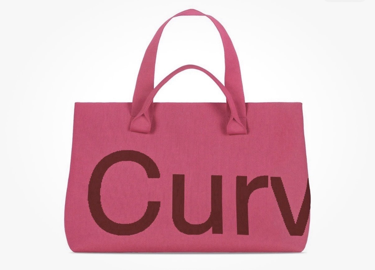 Curves Two-Tone Knit Tote Bag Authentic(Merlot/Rose) BRAND NEW (Unopened/Unused)