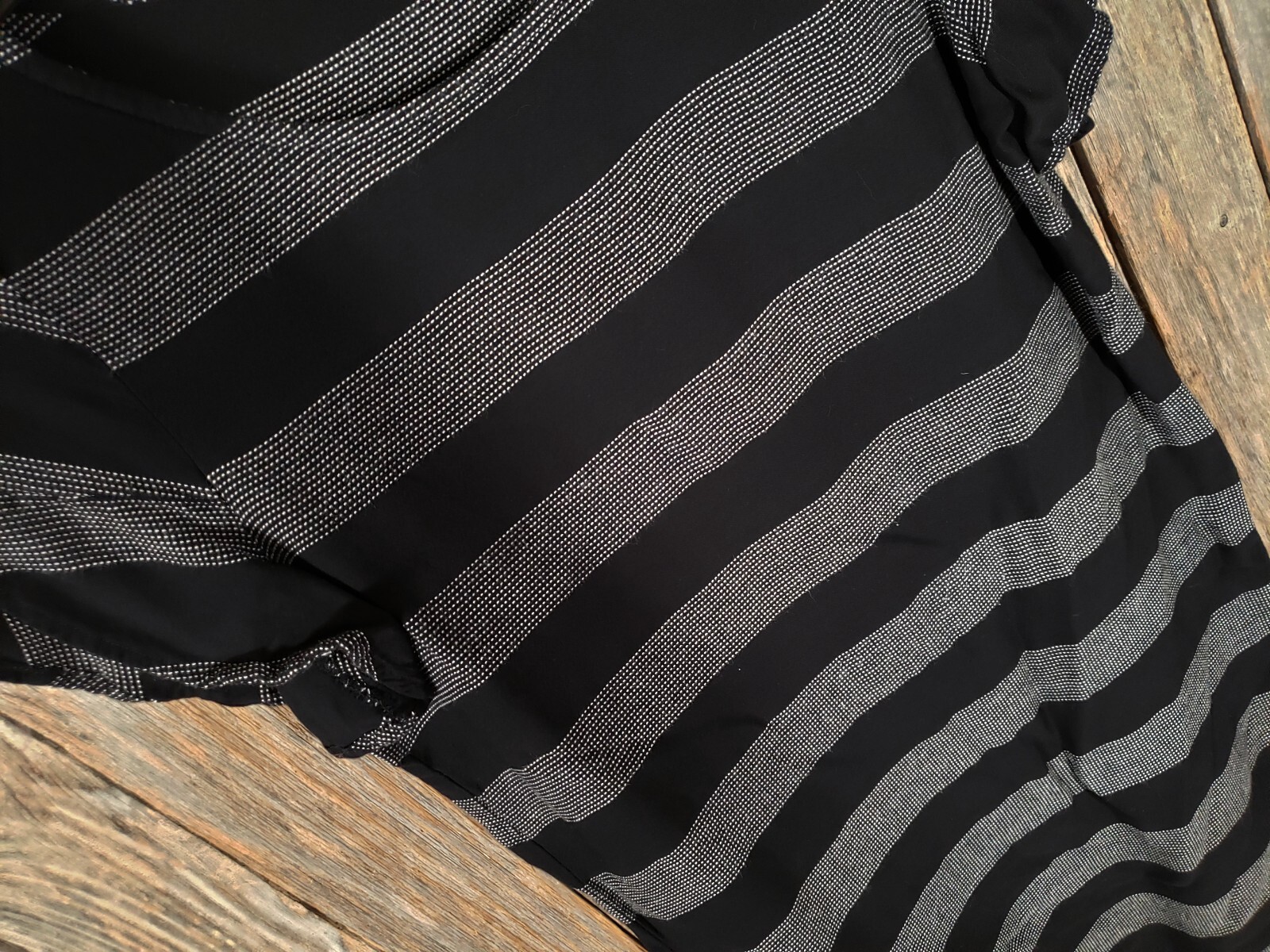 Loft M Women’s Dress Black White Striped Shift Retro Classic Preppy Academia