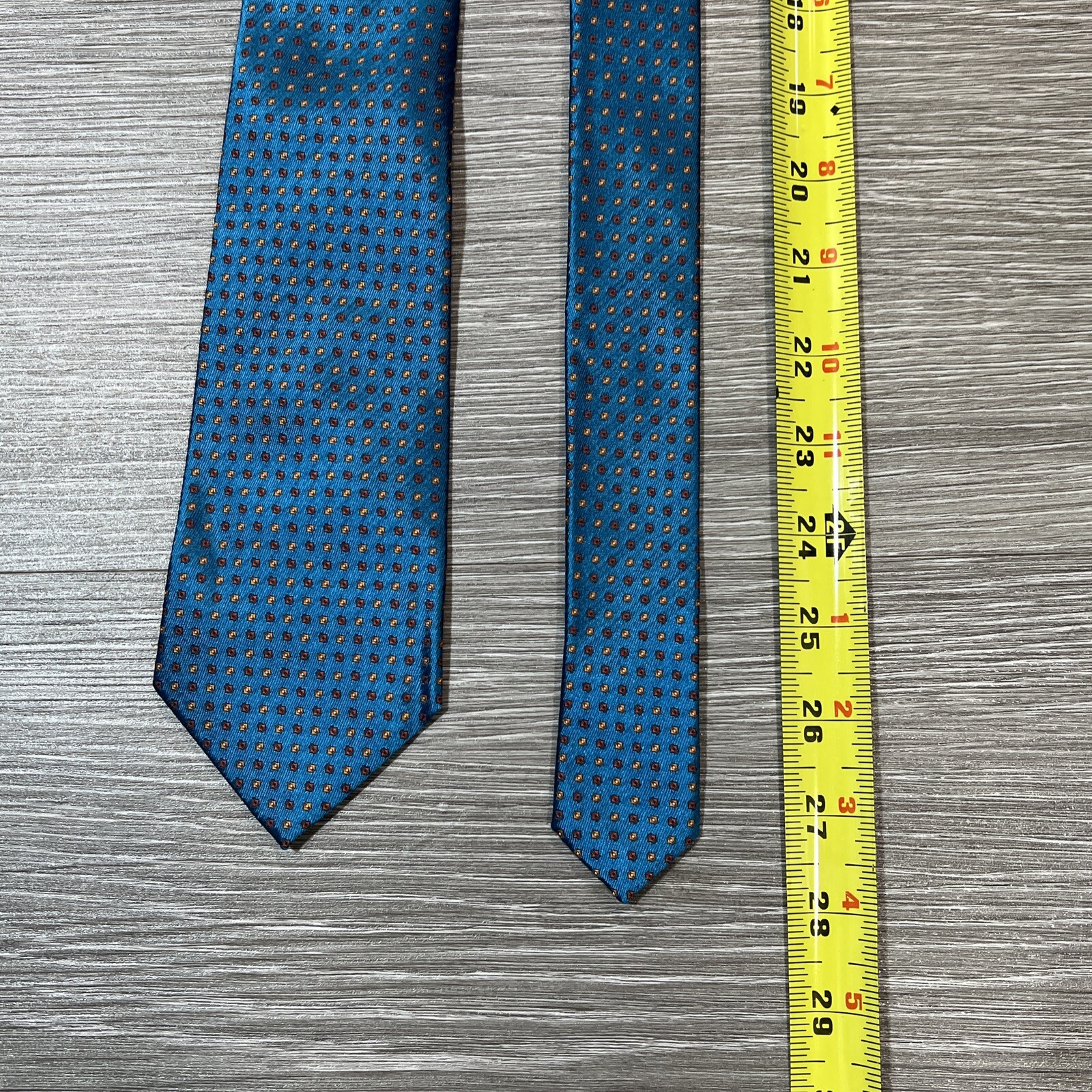 Tom James Corporate Image Tie Mens Hand Made Modern 3” Teal Blue Silk Necktie