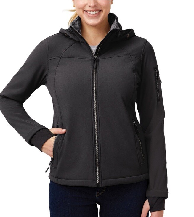 FREE COUNTRY Ladies SUPER SOFTSHELL JACKET Size Large Black NEW