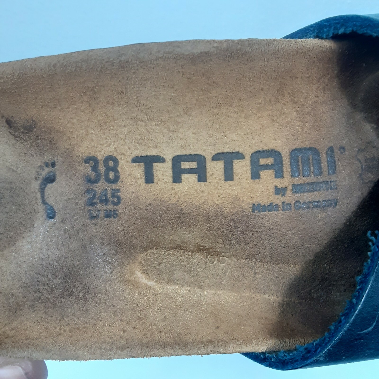 tatami birkenstock MADRID OILED LEATHER Sz 7 Blue Slippers Sandal slides