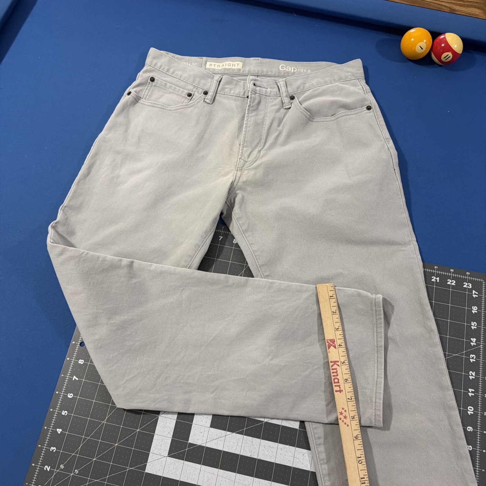 GAP 1969 Jeans Mens 32×32 Chalk Gray Straight Leg Stretch Denim Y2K