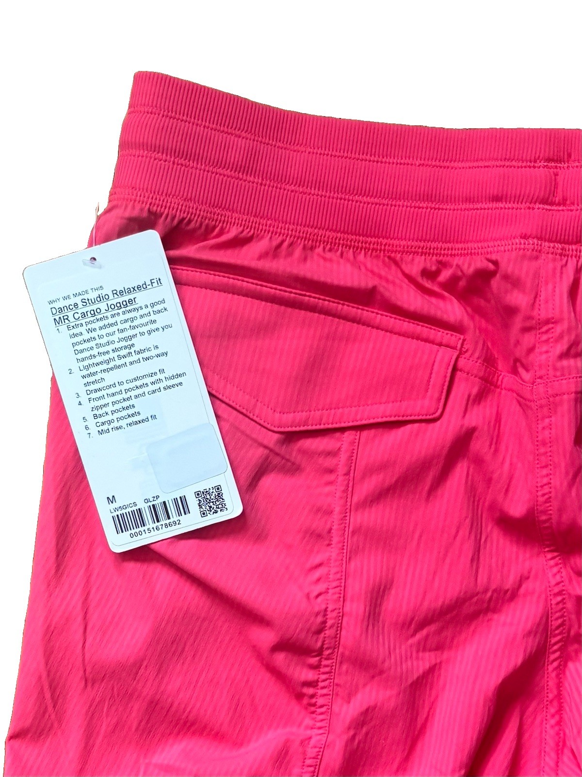 🍒 New! Lululemon Sz M Dance Studio Relaxed Fit MR Cargo Jogger Glaze Pink NWT