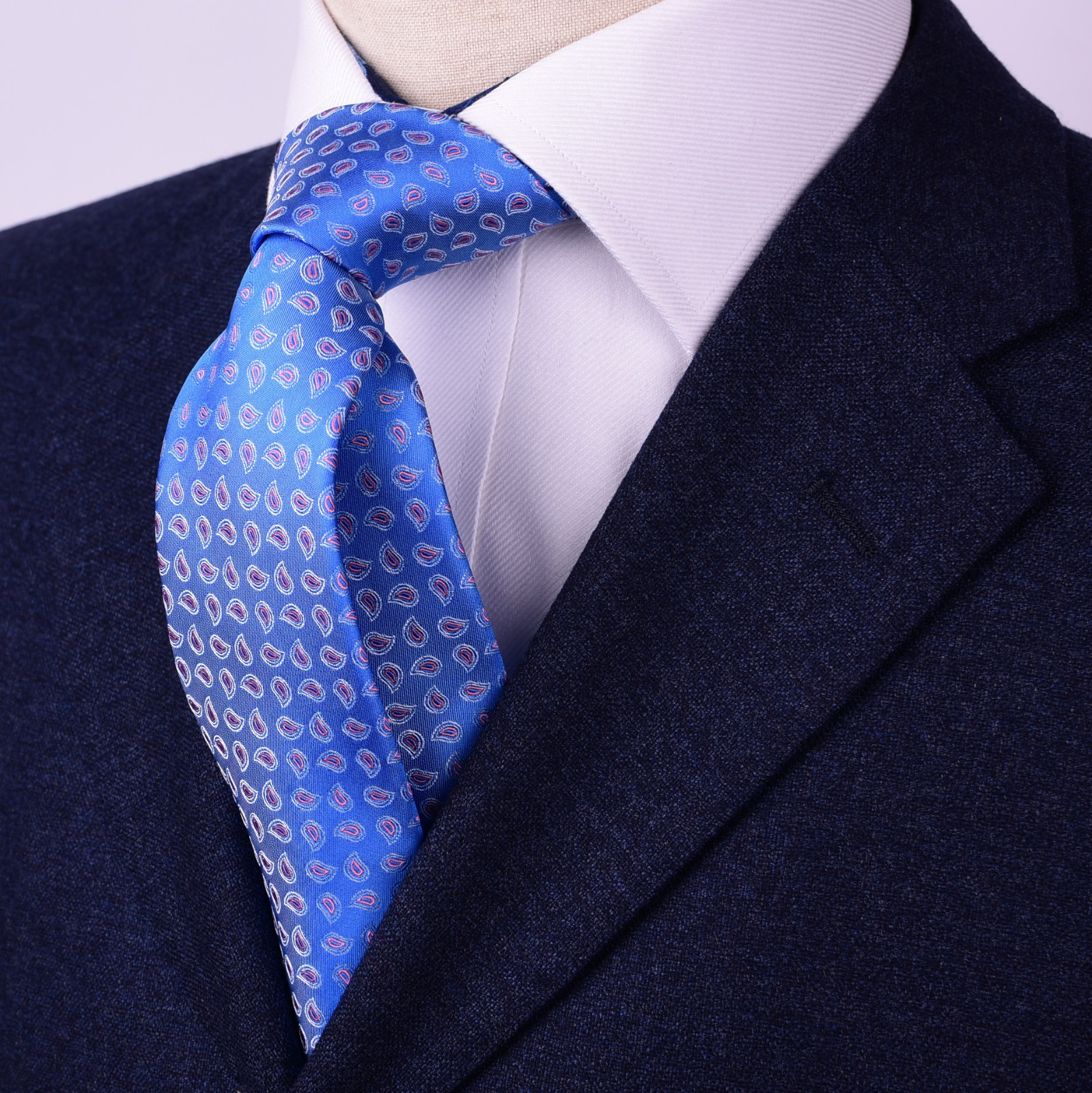 Light Blue Paisley Tie 3″ Necktie Skinny Microber A+ Weave Formal Smart Business