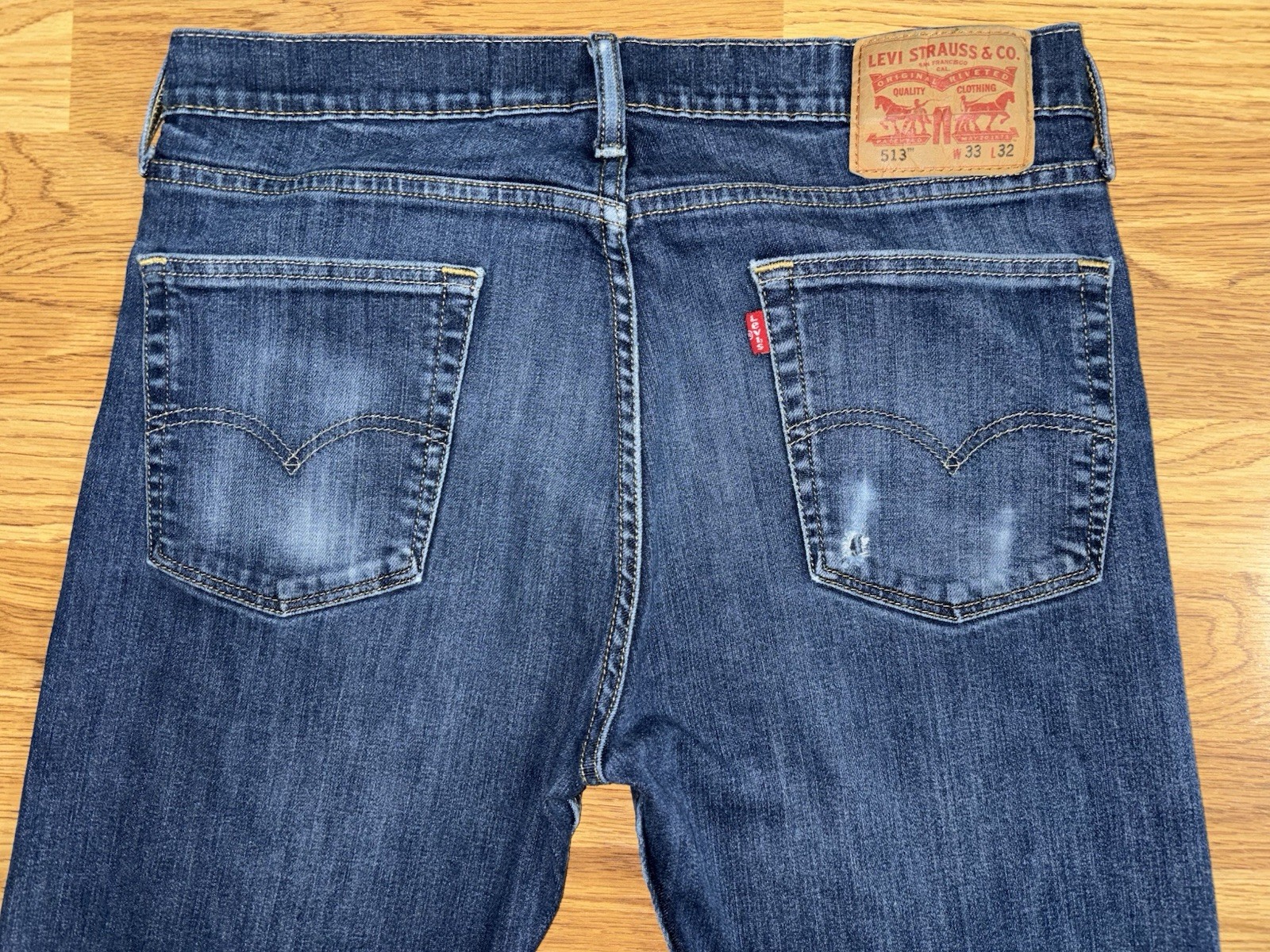 Levi’s 513 Selvedge Slim Straight Leg Jeans Men’s Size 33×31 Medium Wash Denim