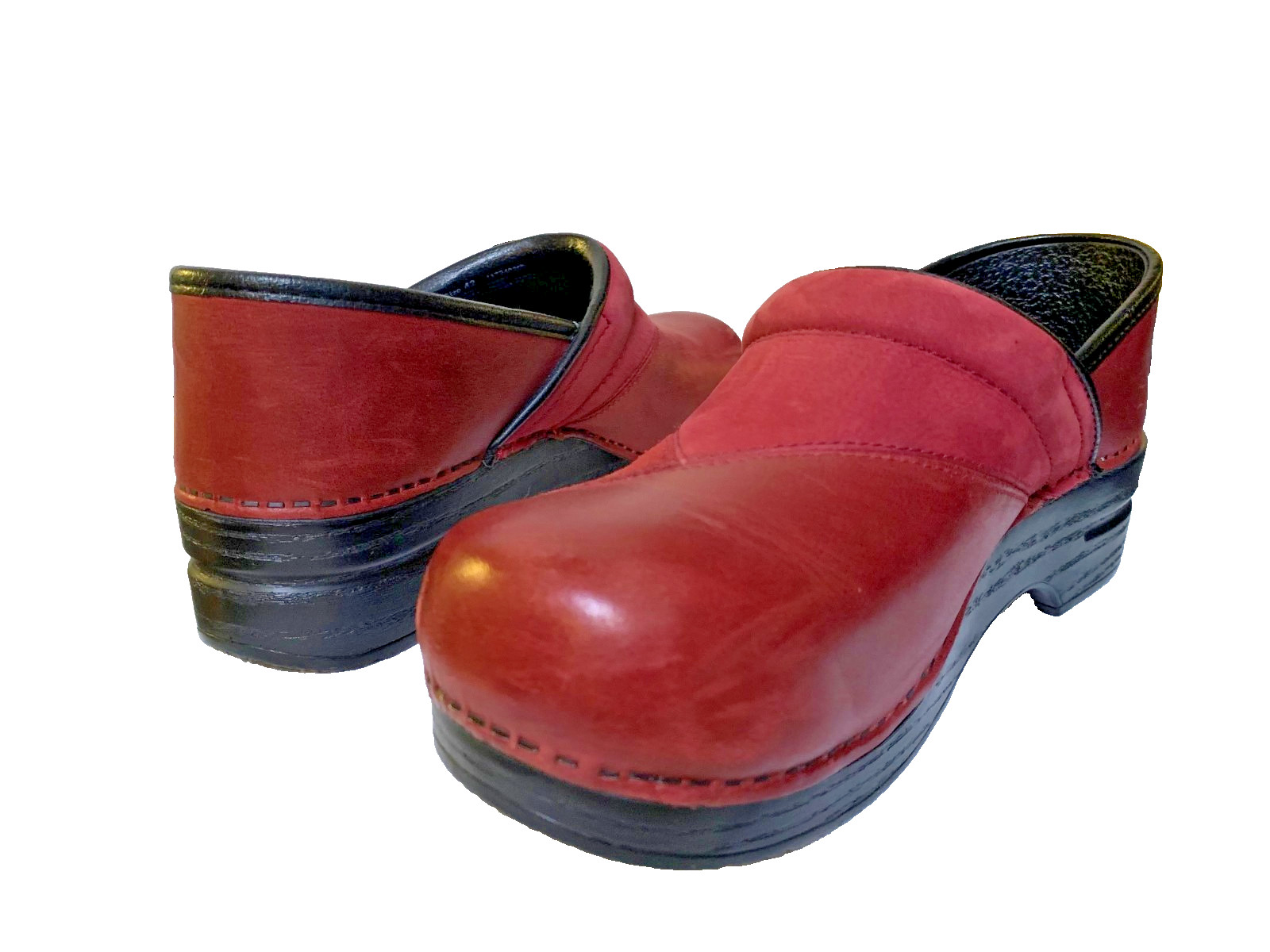 Dansko clogs, EU 42 (US 11.5-12), burgundy, leather and suede
