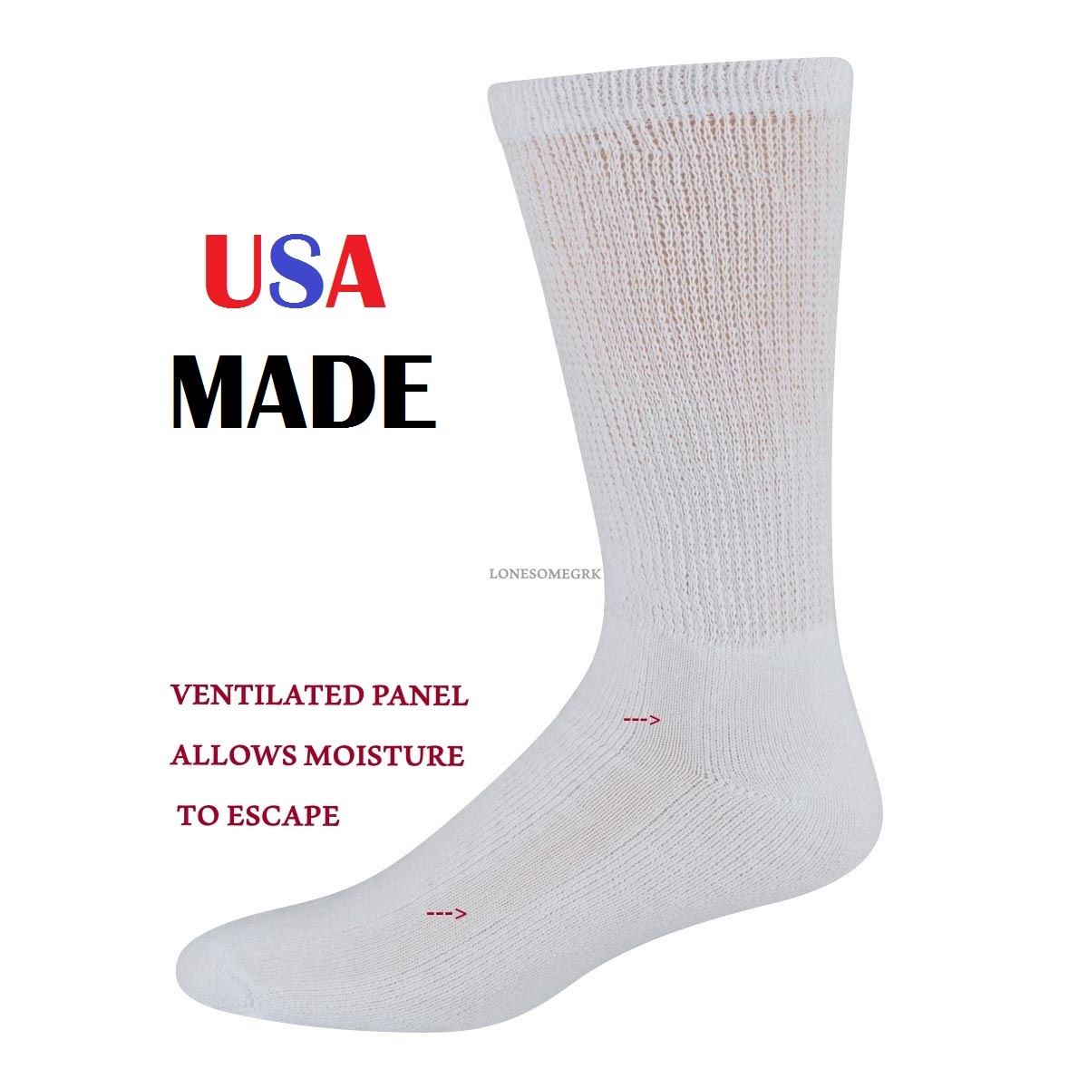 12 Pairs Womens Physicians Choice VENTILATED Diabetic Crew Socks VARIETY US Made
