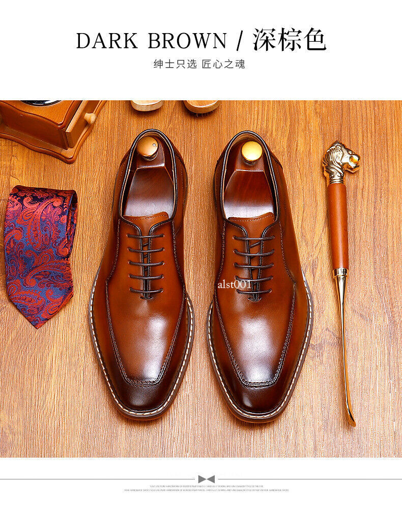 Men’s Real Leather Shoes Handmade Business Formal New Oxford Casual Dress Shoes