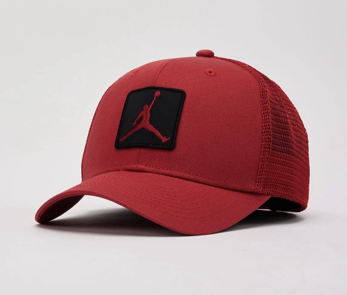 NIKE Jordan Rise Structured Trucker Hat Cap Gym Red/Black L/XL FZ0774-687 NEW