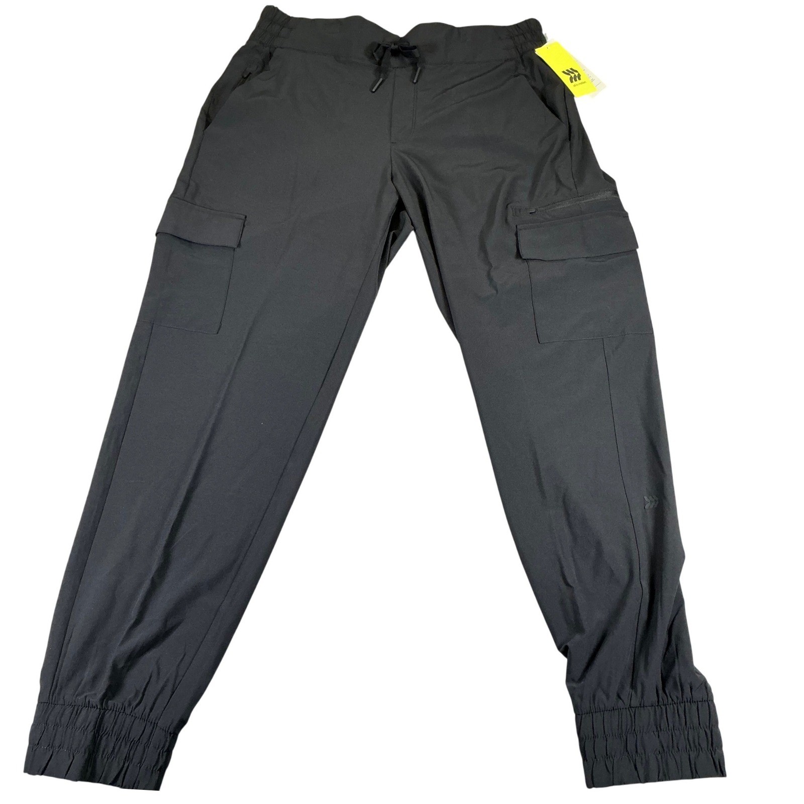 All In Motion Womens Medium Cargo Jogger Pants Black UPF 50+ Stretch NWT
